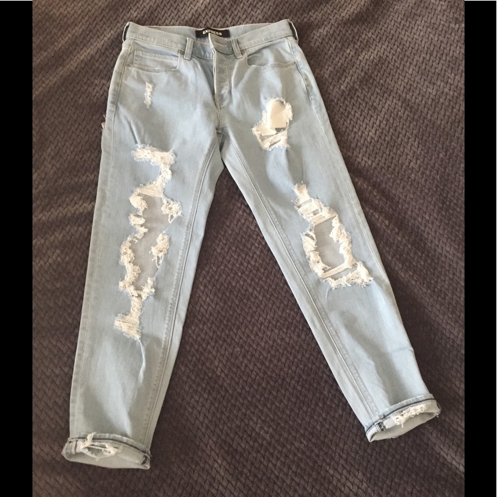 Express Girlfriend High Waisted Jeans